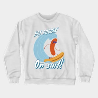 Hot Dog on Surf Crewneck Sweatshirt